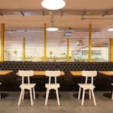 A-Canteen, a delightful independent cafe in Chelmsford asked us to supply a range of furniture and lighting for their new larger Chelmsford home. We were happy to oblige and developed a number of bespoke products including pedestal tables and a long poseur table. 