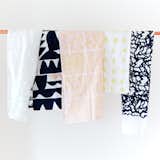 These printed tea towels designed for Hawkins New York by Alyson Fox, are comprised of a combination of cotton and premium linen. Five separate organically inspired designs comprise the collection. The collection is directly inspired by the intersection of jungle and beachside sensory stimuli. These pieces offer a splash of modern design and color into any environment. They're great en masse too.