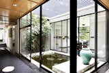The interior courtyard and pond is a contemplative outdoor space.