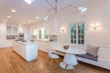 Kitchen, Ceiling Lighting, White Cabinet, Drop In Sink, Accent Lighting, and Marble Counter The bright modern kitchen is state of the art and includes a small open breakfast nook.  Photos from Moby Lists His Newly Renovated Los Feliz Manor For $4.5M