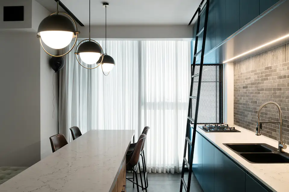 Photo 6 of 8 in A Home Office is Cleverly Integrated Into the Living ... - High-End Condo Living With Home Office Amenities