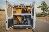 The converted van boasts lithium battery power storage, a bluetooth-enabled SmartSolar controller, a Go-Power inverter, and room for two mountain bikes.&nbsp;&nbsp;