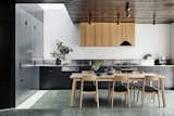 Kitchen, Ceiling, Range, Wall Oven, Range Hood, Terrazzo, Drop In, Brick, Refrigerator, and Pendant  Kitchen Range Hood Ceiling Drop In Range Pendant Photos from Favorites