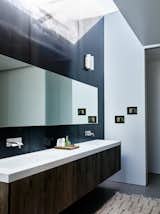 A bathroom skylight&nbsp;brings in additional natural light.&nbsp;