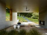 Outdoor, Hardscapes, Small, Grass, Walkways, Trees, Side Yard, and Shrubs  Outdoor Hardscapes Side Yard Walkways Small Photos from This Stunning Home Hugs the Contours of an Oak-Covered Hill