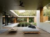 The courtyard seamlessly integrates the indoor and outdoor space.