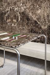A close-up of the Shebesh tables designed by Pawson.