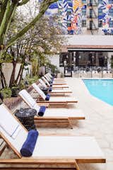 Poolside daybeds at Hotel Figueroa