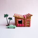 Based in Australia, McKean Studio chose sunny Palm Springs was an obvious source of gingerbread house inspiration. They IKEA-hacked a few prepared kits, modifying the designs to craft three midcentury houses. 