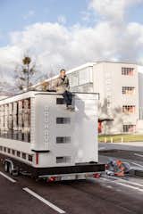 Berlin-based architect Van Bo Le-Mentzel designed the 161-square-foot bus version of the iconic workshop wing of the Bauhaus school building in Dessau.  