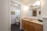 The master bath is not original and could use a refresh. 