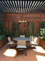 Outdoor, Hanging, Wood, Hardscapes, Shrubs, Small, Raised Planters, and Rooftop The ivy-covered terrace has three access points from inside the apartment.  Outdoor Wood Small Hanging Photos from A Beautifully Bespoke Condo in Roman & Williams’ Coveted Nolita Building Lists For $7M