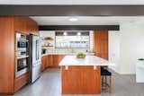 The renovated kitchen perfectly suits the home's midcentury vibe.