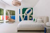 &nbsp;The master bedroom features a blue and green "Love" wall hanging by Robert Indiana.&nbsp;