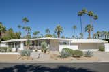 The elongated midcentury facade of 946 W. Ceres Road is classic Palm Springs and features beautiful native landscaping by a local landscape architect. 