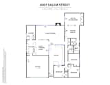 The floor plan for 4007 Salem Street