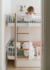 The children's room was the former galley kitchen with bunk beds by Oliver Furniture with rounded edges and storage underneath.&nbsp;