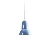 Original 1227 Brass Maxi Pendant in dusty blue designed by George Carwardine