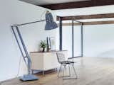 Original 1227 Brass Giant Floor Lamp in dusty blue designed by George Carwardine