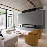 Large Cambria Carrick fireplace in open and inviting living space