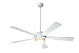 Solus Fan in Gloss White finish with White blades and optional Light Kit
