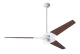 Torsion Fan - Gloss White - Mahogany Blades - LED light kit