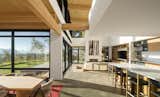 View of great room from kitchen and dining areas to living area