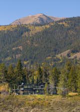 Exterior elevation with Teton Mountains in background