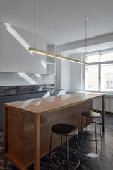 Kitchen, Granite Counter, Colorful Cabinet, White Cabinet, Marble Counter, Undermount Sink, Cooktops, and Pendant Lighting  Photo 12 of 47 in 077 Residence by BoysPlayNice Photography & Concept