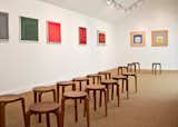During Poritz’s two-month residency at The Josef and Anni Albers Foundation, the gallery commissioned the design of a stacking stool to be used for events. The three-legged stacking Albers Stools were manufactured in Nicaragua, with 300-year-old tropical hard wood. 
