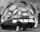 Buckminster Fuller with his Dymaxion Can and Fly Eye Dome