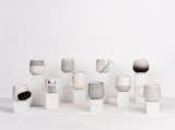 Wheel thrown, hand painted porcelain ceramic cups by Charlotte Smith Studios. 