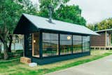 Muji's wooden pre-fab hut, made primarily of timber.