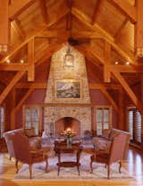 Custom Timberpeg Hammer Beam Truss and Grand Fireplace in the Formal Great Room 