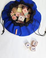 Our Swoop Mini Bag in True Blue. Made from tough, water-resistant fabric. Ideal for legos and other small toys, cosmetics, art supplies, snacks, and collections of all sorts. 
Made in USA / Seattle. #leogstorage #legobags #toystorage