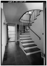 WALTER GROPIUS, Gropius House,  Lincoln, Massachusetts, 1938.  Photo Library of Congress Prints and Photographs Division Washington, D.C.   Photo 2 of 5 in walter gropius by pulltab from interior stairs