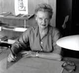 Greta Magnusson Grossman in her studio (ca. 1959).  Via Modern San Diego.
