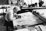 Louis Kahn working on Fisher House design, 1961 © Louis I. Kahn Collection, University of Pennsylvania and the Pennsylvania Historical and Museum Com-mission.