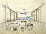 Charlotte Perriand, La Maison au Bord de L’eau, sketch, circa 1934.  Via: designboom.