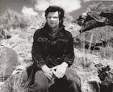 Robert Smithson at the site of Spiral Jetty, Great Salt Lake, Utah, April 1970. Photographed by Gianfranco Gorgoni.