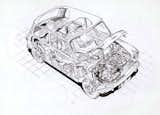 Mini Cooper, drawing by Theo Page.  Image via: MK1.