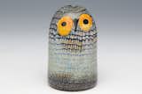 OIVA TOIKKA, owl, manufactured by Nuutajärvi. Lustred, green-tinted glass.  Photo: Bukowskis.