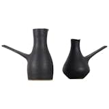 LUCIE RIE, two stoneware pouring vessels each glazed in manganese and white, circa 1970s.  Photo: Zigzag Modern