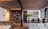 One enters the apartment either via a lift between the master suite and shower room, or via a door into the study area of the open-plan living space.