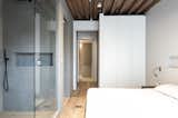 From the master suite one looks back through the lift entry area, with the shower room beyond.