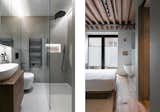 Entering the apartment from the lift, one can look left into the shower room or right into the master suite.