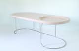 Stained solid ash and nickel plated steel coffee table produced with a combination of hand craft and CNC milling. 