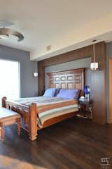 Homeowners hadn't received the new furniture yet.  However, we designed the surround for the new custom headboard and custom bed to come later. 