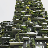 Bosco Verticale / Milan, Italy 
in the Porta Nuova Isola area, as part of a wider renovation project led by Hines Italia. Milan’s Vertical Forest consists of two towers of 80 and 112 metres, hosting 480 large and medium trees, 300 small trees, 11,000 perennial and covering plants and 5,000 shrubs. The equivalent - over an urban surface of 1,500 m2 – of 20,000 m2 of forest and undergrowth.