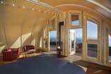 The tent fabric guards against the torrential wind and rain that can sweep through Big Sur. Parr customized the entryway to maximize the view.